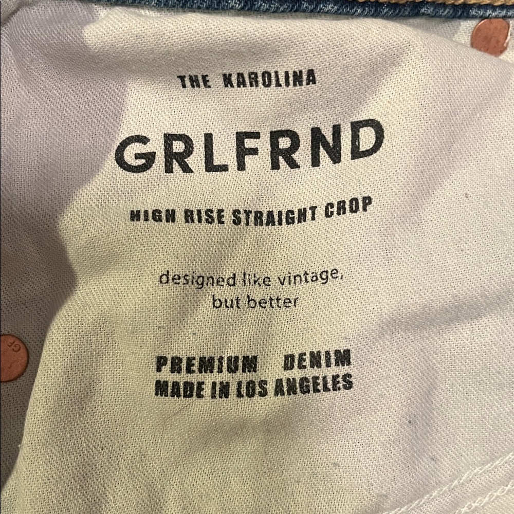NWOT GRLFRND‎ The Karolina High Rise Straight Crop in Sedona Blue. - Picture 10 of 12